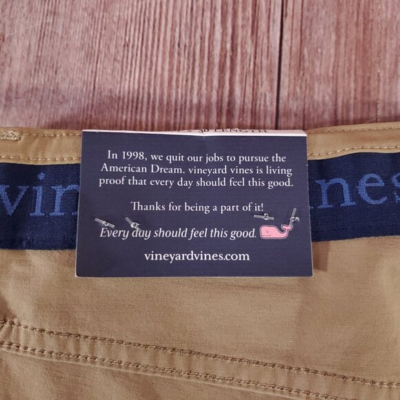 NWT Vineyard Vines Performance Mens Size 30X30 Ridge Khaki 5 Pocket Pants $92.99 - Picture 12 of 16